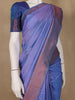 Bright Lilac Plain Semi Silk Saree with Contrast Copper Zari Border - Diadem
