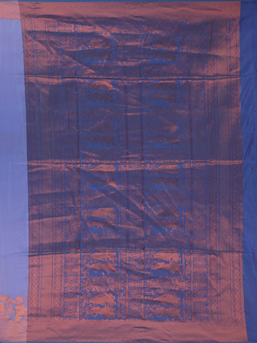 Bright Lilac Plain Semi Silk Saree with Contrast Copper Zari Border - Diadem