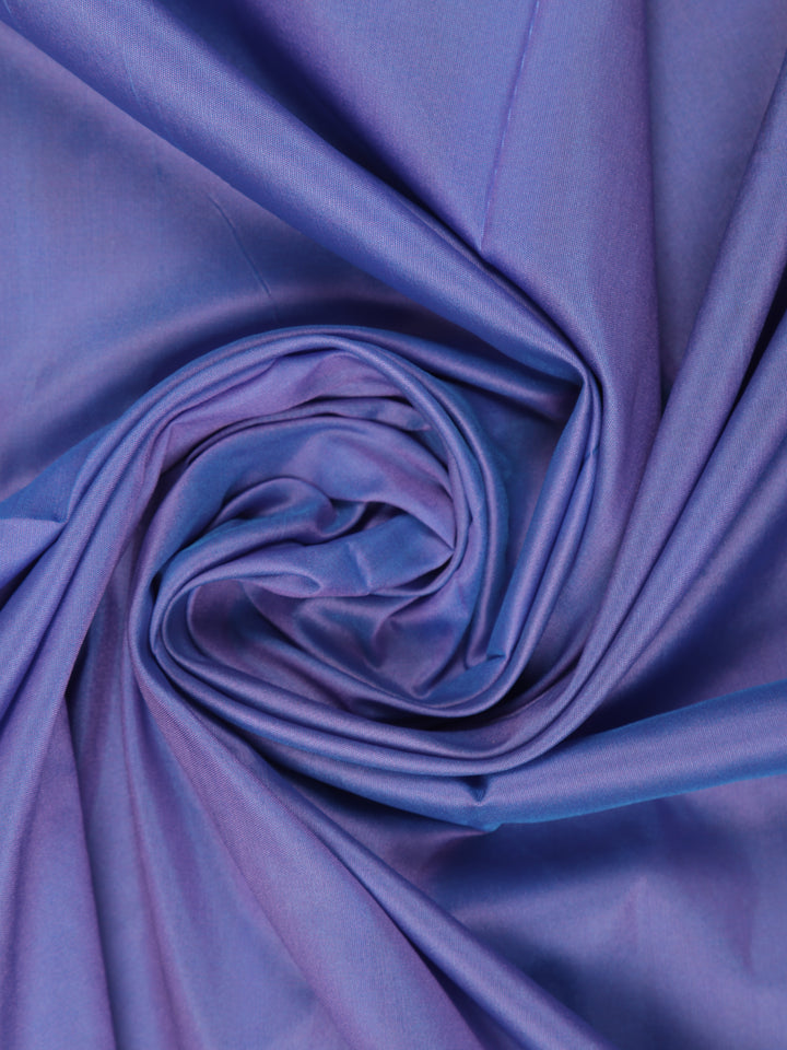 Bright Lilac Plain Semi Silk Saree with Contrast Copper Zari Border - Diadem