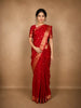 Bright Red Butta Woven Design Kanchipuram Silk Saree with Zari Border