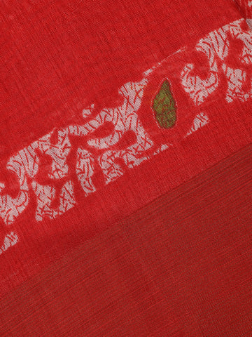 Bright Red Tie-Dye Printed Fancy Cotton Saree - Diadem