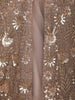 British Tan Floral Sequins Embroidered Net Lehenga