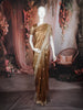 Bronze Floral Butta Design Tissue Saree with Designer Lace Border