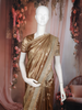 Bronze Floral Butta Design Tissue Saree with Designer Lace Border