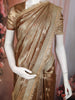Bronze Floral Butta Design Tissue Saree with Designer Lace Border