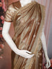 Bronze Floral Butta Design Tissue Saree with Designer Lace Border