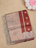Bronze Woven Art Silk Saree with Geometric Zari Border