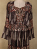 Brown Ajrakh Printed Design Crepe Indo Western Gown