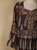 Brown Ajrakh Printed Design Crepe Indo Western Gown