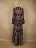Brown Ajrakh Printed Design Crepe Indo Western Gown