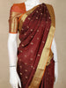 Brown Butta Woven Pure Kanchipuram Silk Saree