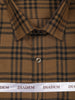 Brown Checked Design Cotton Formal Full Sleeve Men Shirt