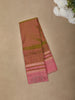 Brown Checked Zari Woven Design Kanchipuram Silk Saree with Contrast Paisley Border