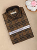 Brown Checks Design Cotton Kid's Shirt