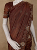 Brown Floral Bead And Sequin Embroidered Crepe Silk Saree