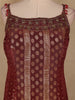 Brown Floral Buttas Design Silk Palazzo Suit