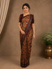Brown Floral Design Semi Tissue Silk Saree