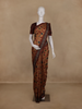 Brown Floral Design Semi Tissue Silk Saree