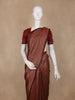 Brown Floral Design Semi Tissue Silk Saree
