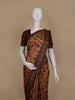 Brown Floral Design Semi Tissue Silk Saree