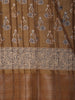 Brown Floral Design Semi Tussar Saree