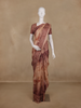 Brown Floral Design Semi Tussar Saree