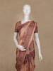 Brown Floral Design Semi Tussar Saree