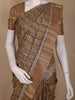 Brown Floral Design Semi Tussar Saree