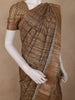 Brown Floral Design Semi Tussar Saree