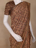Brown Floral Design Semi Tussar Saree With Embroidery Border