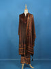 Brown Floral Design Velvet Salwar Suit