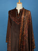Brown Floral Design Velvet Salwar Suit