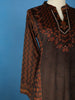 Brown Floral Design Velvet Salwar Suit