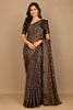 Brown Floral Designed Chanderi Cotton Saree