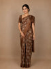 Brown Floral Designed Chanderi Cotton Saree