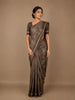 Brown Floral Designed Semi Tussar Saree