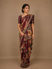 Brown Floral Designed Semi Tussar Saree