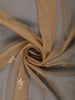 Brown Floral Embroidered Tissue Saree with Scalloped Border - Diadem