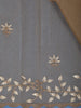 Brown Floral Embroidered Tissue Saree with Scalloped Border - Diadem