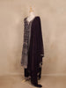 Brown Floral Embroidery Georgette Palazzo  Suit