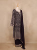 Brown Floral Embroidery Georgette Palazzo  Suit