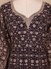 Brown Floral Embroidery Georgette Palazzo  Suit
