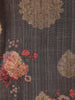 Brown Floral Printed Design Jacquard Straight Cut Salwar Suit