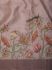 Brown Floral Printed Design Semi Tussar Fancy Saree