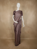 Brown Floral Printed Design Semi Tussar Fancy Saree