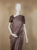Brown Floral Printed Design Semi Tussar Fancy Saree