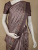 Brown Floral Printed Design Semi Tussar Fancy Saree