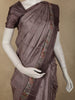 Brown Floral Printed Design Semi Tussar Fancy Saree