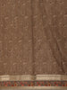 Brown Floral Printed Design Tussar Silk Saree