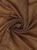 Brown Floral Printed Tissue Saree With Woven Buttas